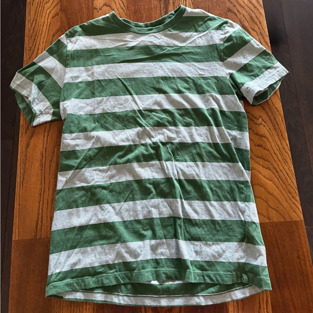GAP Green and White Striped Tee